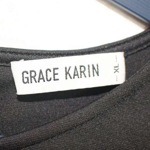 Grace Karin, size XL, basic black dress with flowy sleeve - Picture 2 of 3